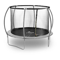 Helloshop26 Trampoline de jardin - diamètre 305 x 180 cm - 100 kg - filet de sécurité - noir/gris 14_0008021 