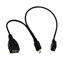 PVC 20cm / 30cm Micro Vers USB Et Micro USB Mâle à Femelle OTG Adaptateur Secteur Câble adaptateur USB OTG