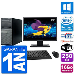 PC Tour Dell 790 MT Ecran 19" Intel G630 RAM 16Go Disque 250Go Windows 10 Wifi - Occasion