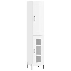 vidaXL Buffet haut Blanc brillant 34,5x34x180 cm Bois d'ingénierie