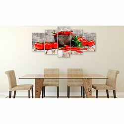 Paris Prix Tableau 5 Panneaux Red Vegetables Concrete Wide 100 x 200 cm