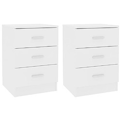 vidaXL Tables de chevet 2 pcs Blanc 38x35x56 cm Bois d'ingénierie