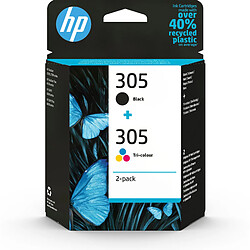 HP Pack de 2 cartouches d'encre authentiques 305 3 couleurs / noir