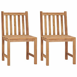 Avis Maison Chic Lot de 2 Chaises de jardin avec coussins | Fauteuil chaises d'extérieur Bois de teck massif -GKD93363