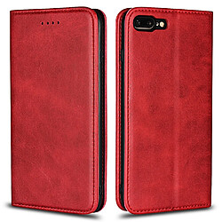 Etui en PU rouge pour Apple iPhone 8 Plus,iPhone 7 Plus