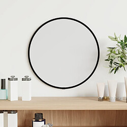 vidaXL Miroir mural Noir Ø 30 cm Rond 