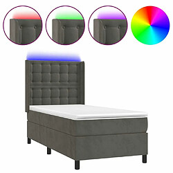 Sommier à lattes,Cadre à lattes de lit pour Adulte matelas et LED Gris foncé 100x200 cm -MN14094