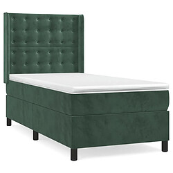 vidaXL Sommier à lattes de lit avec matelas Vert foncé 100x200 cm