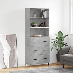 vidaXL Buffet haut Gris béton 69,5x34x180 cm Bois d'ingénierie