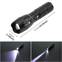 Acheter Wewoo Lampe de poche torche noir 1000LM T6 LED 3 Modes IPX4 Étanche Zoomer de Rechargeable Rechargeable, Lumière Blanche