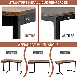 Acheter Helloshop26 Bureau d'ordinateur 120cm tiroir cadre en métal repose-pieds réglables bureau moderne station de travail pour ordinateur portable café 20_0004829