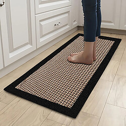 Tapis de Cuisine Lavables et Antidérapants Noir 50x120cm