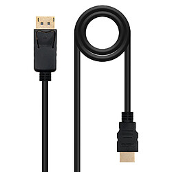 Câble convertisseur Nanocable DisplayPort mâle vers HDMI mâle 2m - Couleur noire 