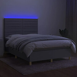 Avis vidaXL Sommier à lattes de lit et matelas et LED Gris clair 140x190 cm