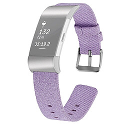 Wewoo Bracelet pour montre connectée FITBIT Charge 2 de en toile avec toiletaille L Violet 