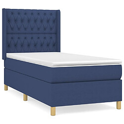 Maison Chic Lit Adulte - Lit simple Lit à sommier tapissier avec matelas moelleux - Meuble de Chambre - Bleu 90x200 cm Tissu -MN90407