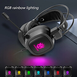 Acheter General Casque de jeu, prise audio USB, coussinets en mousse à mémoire de forme, léger, lumière LED, basses surround, compatible avec PC, PlayStation, Xbox, Nintendo Switch.(Prise USB noire)