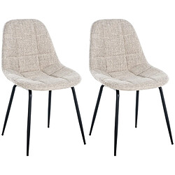 Non Lot de 2 chaises Tom en tissu 