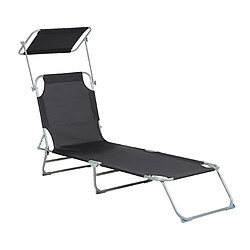 Acheter Beliani Chaise longue Métal Noir FOLIGNO