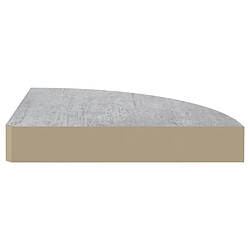 Maison Chic Étagère d'angle murale,Etagère de rangement flottante Gris béton 25x25x3,8 cm MDF -MN58426 pas cher