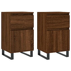 Maison Chic Ensemble de 2 Buffets,commode,console pour rangement chêne marron 40x35x70 cm bois d'ingénierie -MN11690