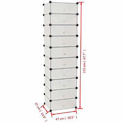 Avis vidaXL Armoire à chaussures avec 10 compartiments Blanc