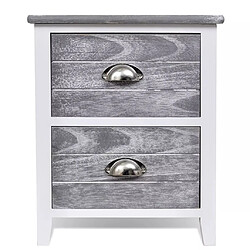 Helloshop26 Table de nuit chevet commode armoire meuble chambre 2 pcs avec 2 tiroirs gris et blanc 1402170 pas cher