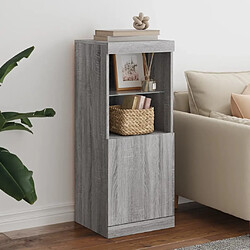 Maison Chic Commode Buffet - Meuble de rangement avec lumières LED sonoma gris 41x37x100 cm -GKD46477