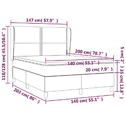 vidaXL Sommier à lattes de lit avec matelas Rose 140x200 cm Velours pas cher