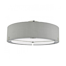 Luminaire Center Plafonnier Santino Chrome satiné,gris 3 ampoules 21cm