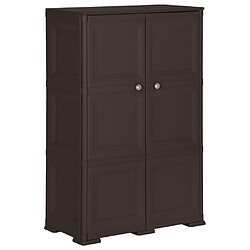 vidaXL Armoire en plastique 79x43x125 cm Design de bois Marron