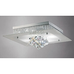 Luminaire Center Plafonnier Tabitha 4 Ampoules chrome poli/cristal