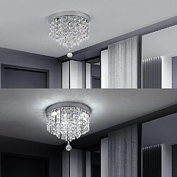 Universal Ampoule cristal CH Heller Lustre moderne à LED Fixation en acier inoxydable ; perles de 250 mm