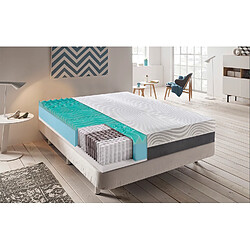 Materassi&Doghe Matelas 180x200 à ressorts ensachés - mémoire de forme - à 9 zones avec revêtement amovible modèle Bacio 