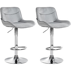 Non Lot de 2 tabourets de bar Vonore velours chrome