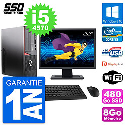 PC Fujitsu E920 DT Ecran 22" Intel i5-4570 RAM 8Go SSD 480Go Windows 10 Wifi · Occasion 