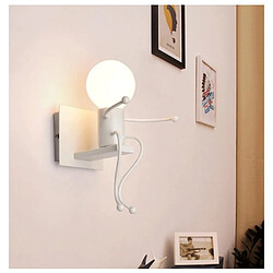 Avis Stoex 3x Applique Murale Créatifs Petit Gens Fer Métal,Lampe de Mur Simple Homme Poupée De Mode pour Cuisine Restaurant Bar Chambre à Coucher Café ( E27 Blanc )