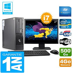 PC Fujitsu Esprimo E500 E85+ SFF I7-2600 RAM 4Go Disque 500Go Wifi W7 Ecran 27" · Occasion 