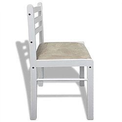 Acheter vidaXL Chaises à manger lot de 6 blanc bois solide et velours