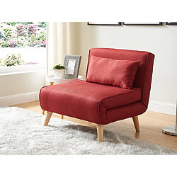 Vente-Unique Fauteuil convertible POSIO en tissu - Rouge