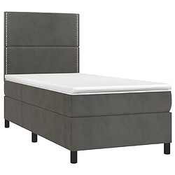 Avis Sommier à lattes et LED,Cadre à lattes de lit avec matelas pour Adulte Gris foncé 80x200cm -MN59238