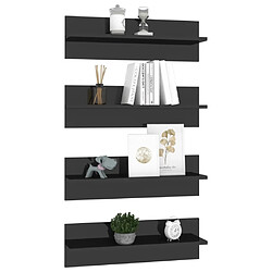 Avis vidaXL Étagères murales 4 pcs noir brillant bois d'ingénierie