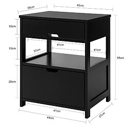 Acheter SoBuy FRG258-SCH Table de Chevet Bout de Canapé Table d'Appoint avec 2 tiroirs et 1 étagère de Rangement