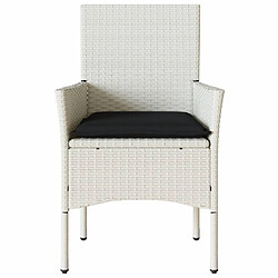 Maison Chic Lot de 2 Chaises de jardin avec coussins | chaises Relax d'extérieur blanc résine tressée -GKD67746 pas cher