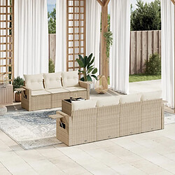 vidaXL Salon de jardin avec coussins 8 pcs beige résine tressée