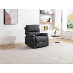 Vente-Unique Fauteuil relax électrique en tissu gris anthracite LUNANO 