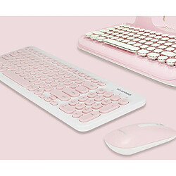 YP Select Ensemble clavier et souris sans fil rétro silencieux 2.4G - rose