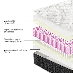 Avis Visiodirect Matelas à ressorts ensachés ERLY, 140x200 cm, en mousse haute densité, Soutien ferme, Indépendance du Couchage