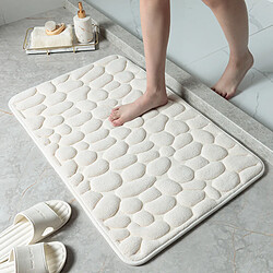 LUUCOZK Tapis de bain antidérapants absorbants à séchage rapide pour salle de bain - Blanc lait-45x70cm 