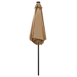 Avis vidaXL Parasol de jardin avec lumières LED et mât en aluminium taupe